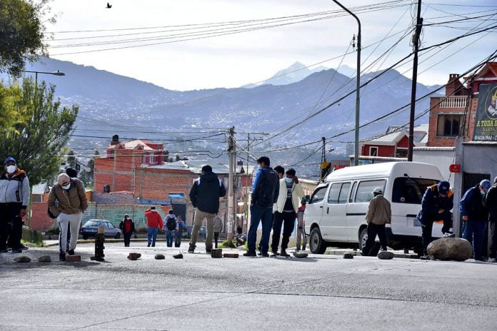 punto de bloqueo en La Paz