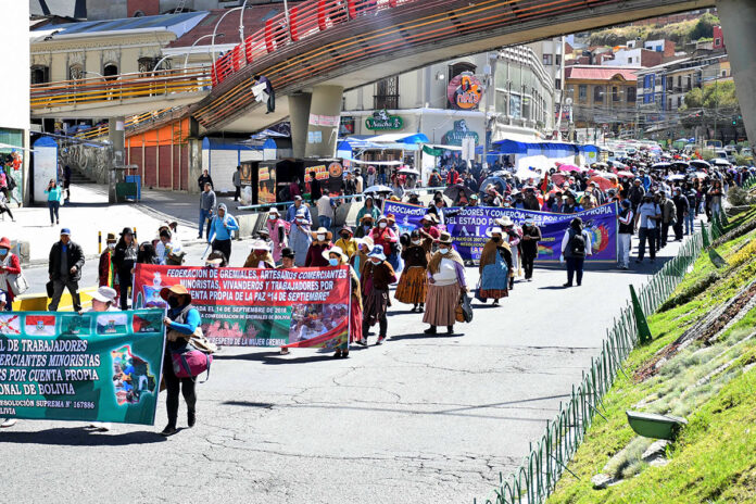 protestas en La Paz fueron lideradas por los gremiales